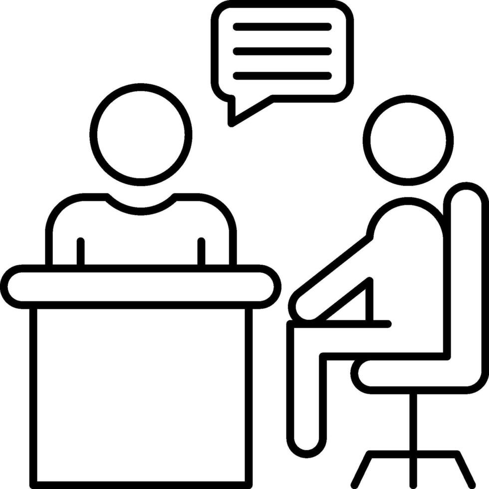 A man and woman sitting at a table with a speech bubble vector