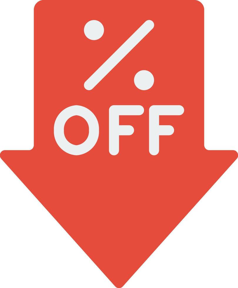 A red arrow with the word off on it vector