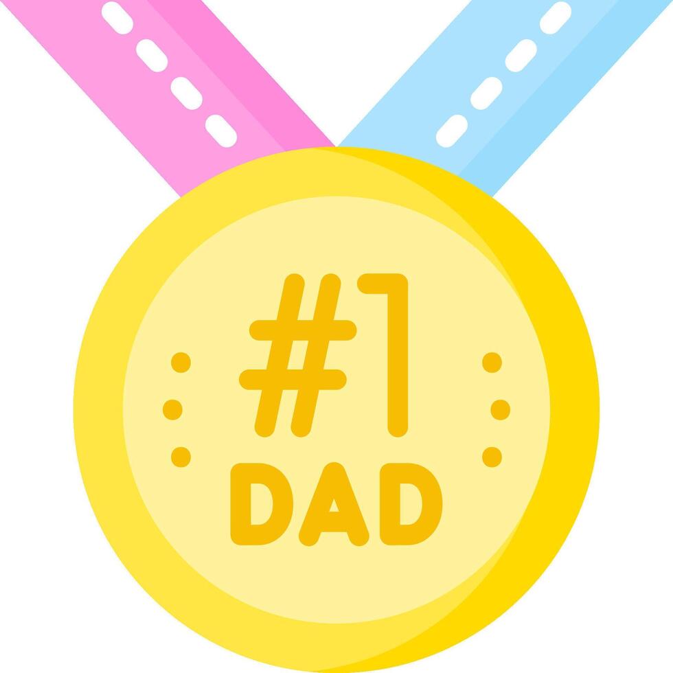 A medal with the number one dad on it vector