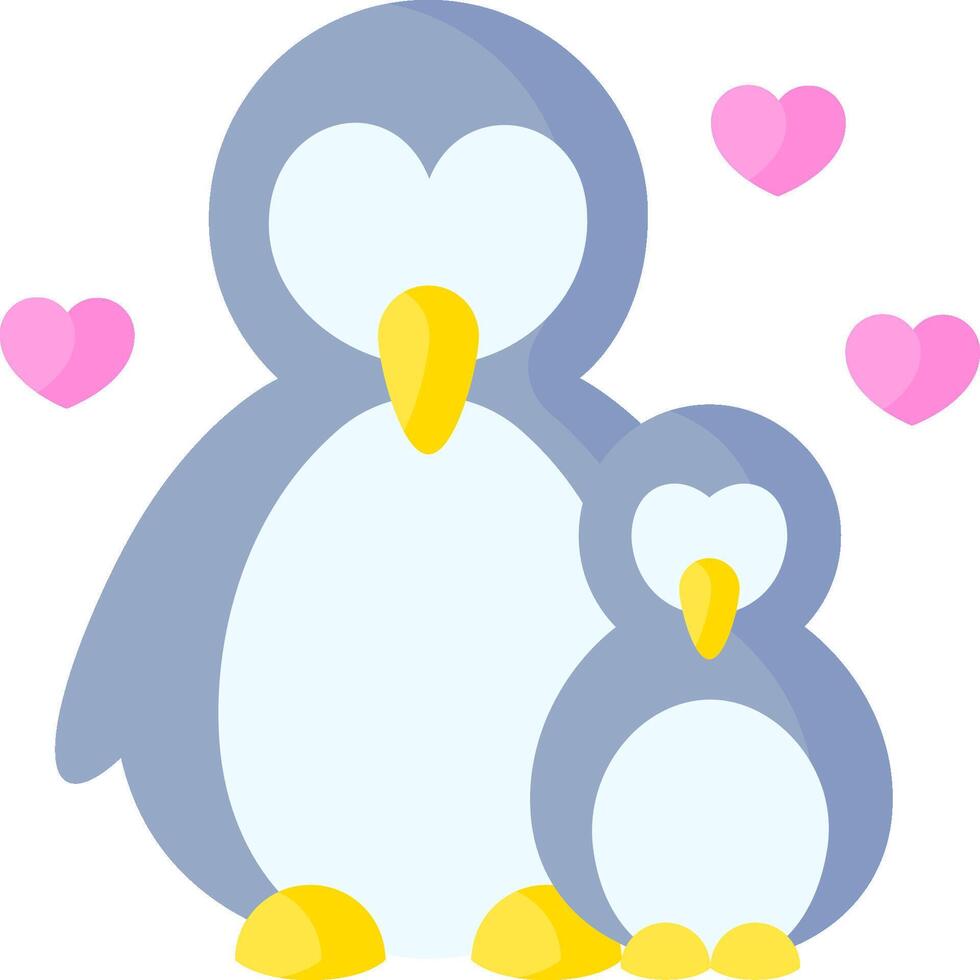 Penguin family illustration vector