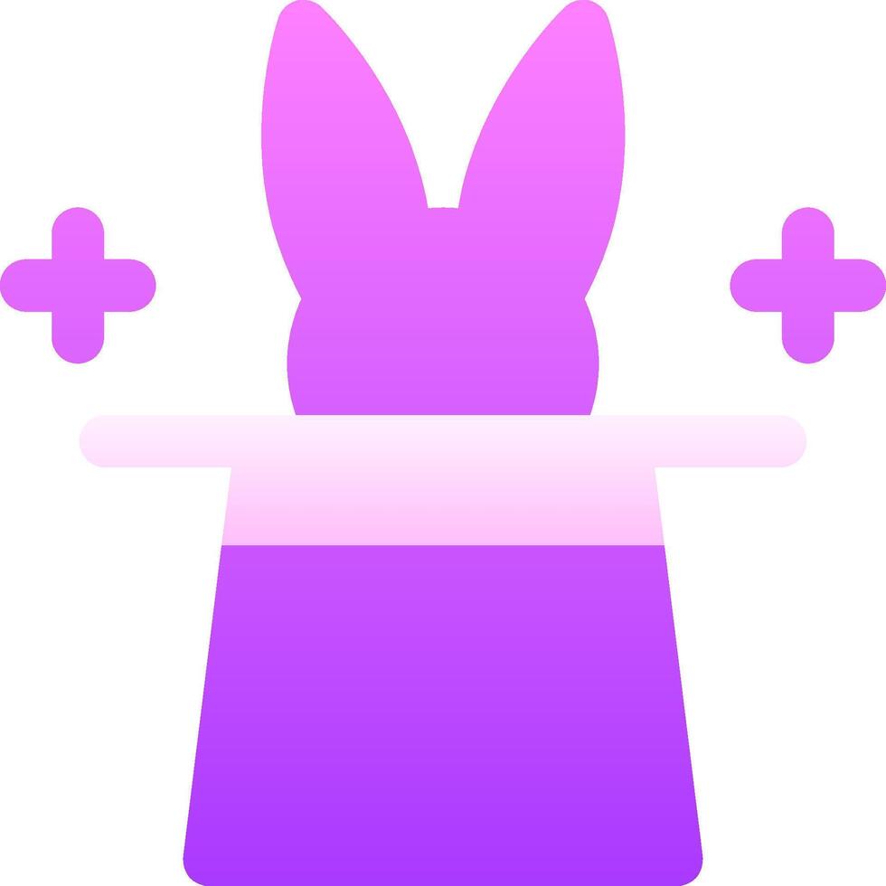 A purple rabbit in a hat with two crossed lines vector