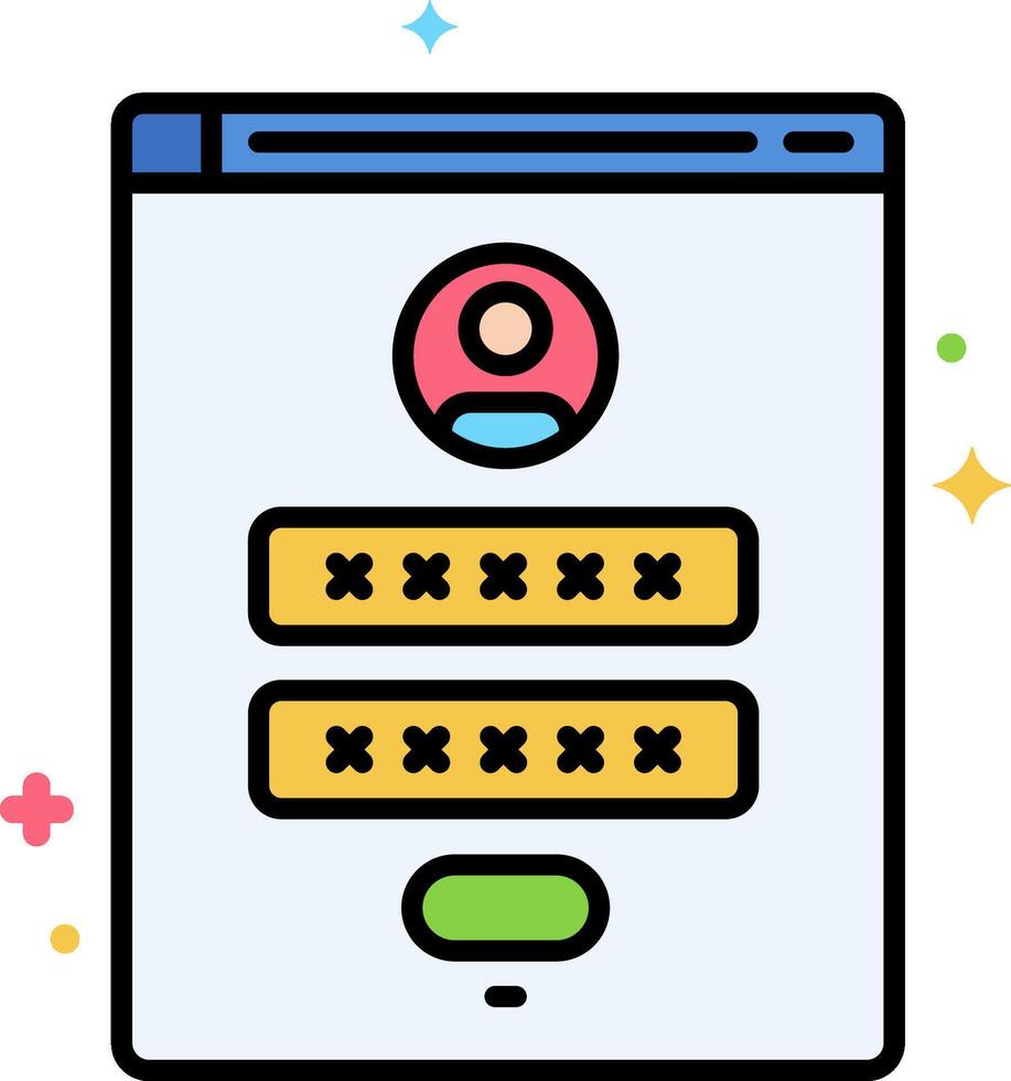 A web page with a password box and a button vector