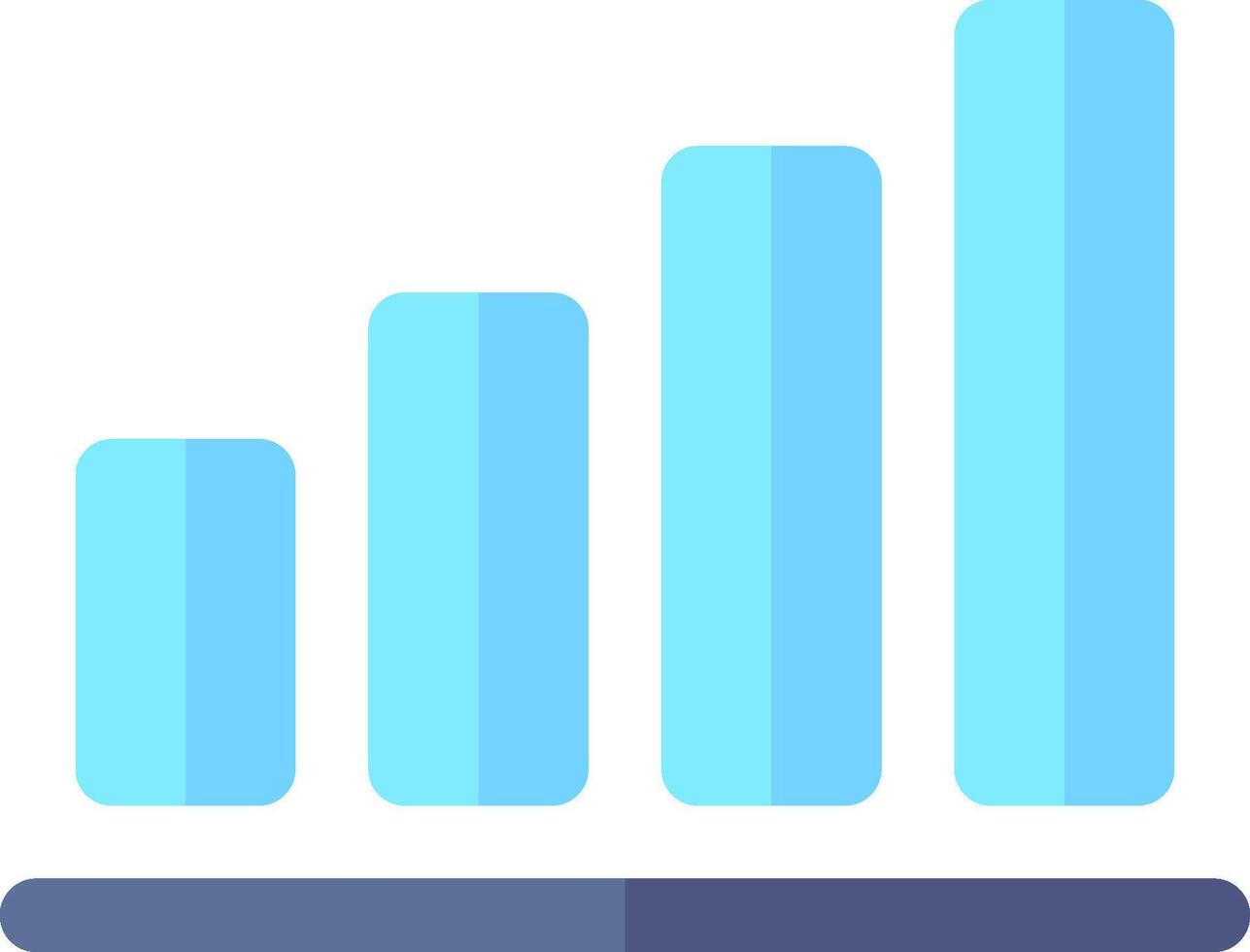 A bar chart with a blue background vector