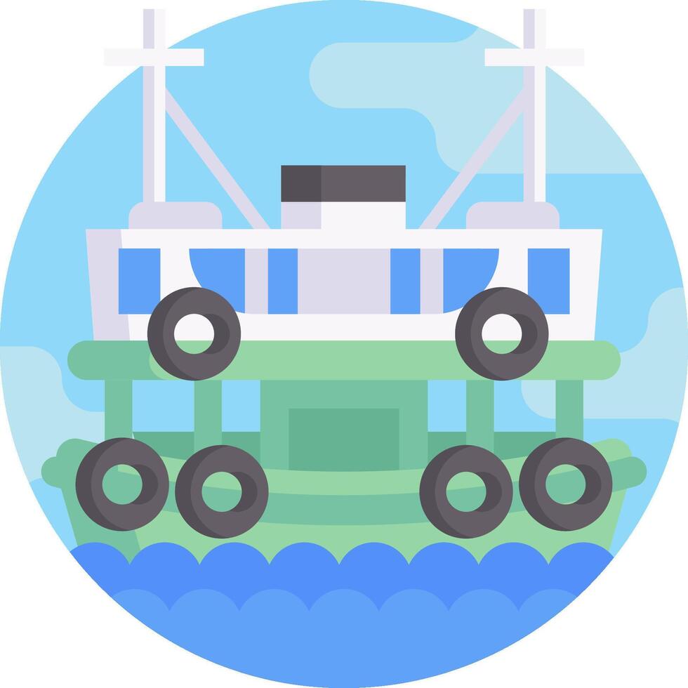 A ferry boat is on top of a boat vector