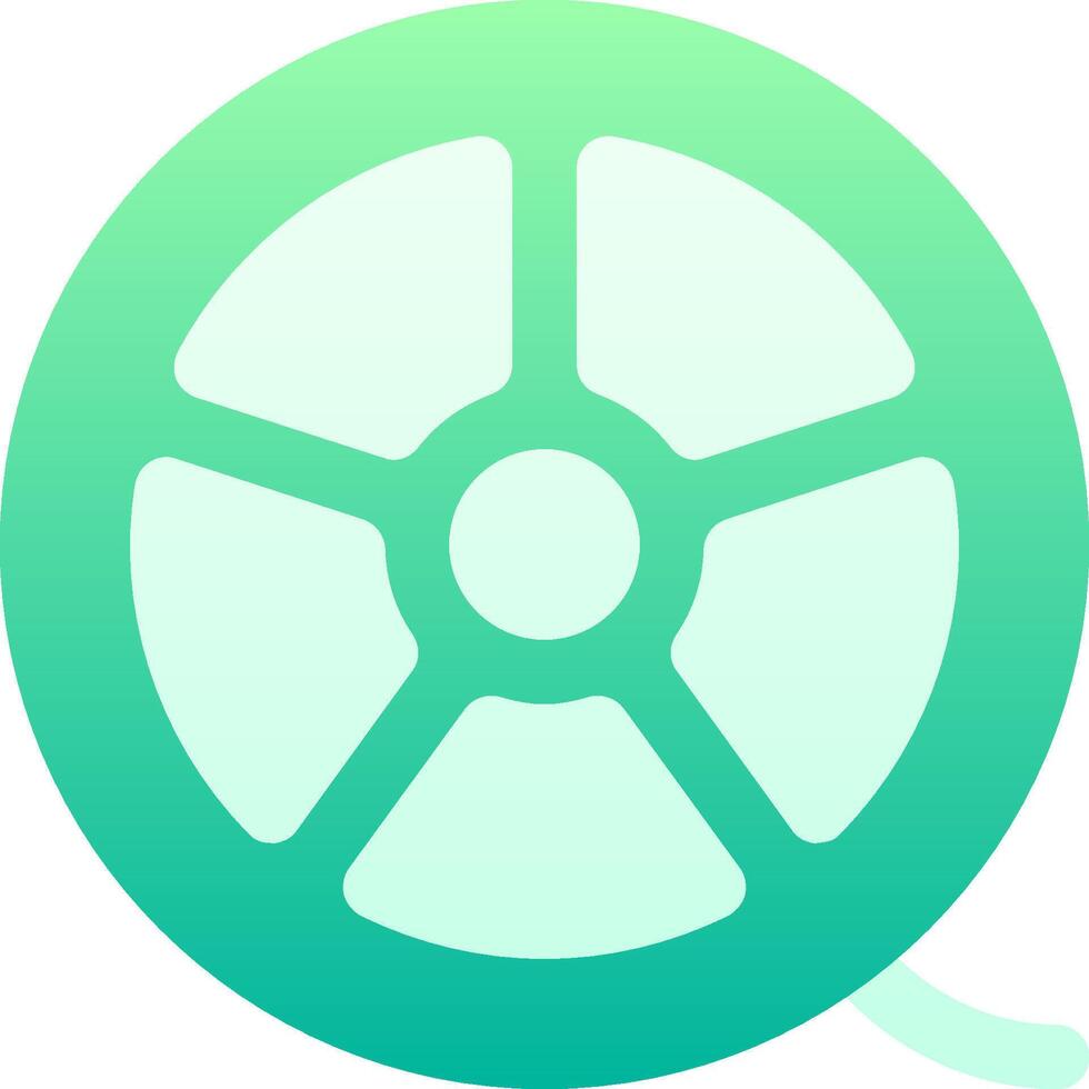 A green and blue icon with a reel vector