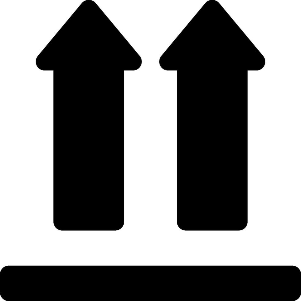Two arrows pointing up and down on a white background vector