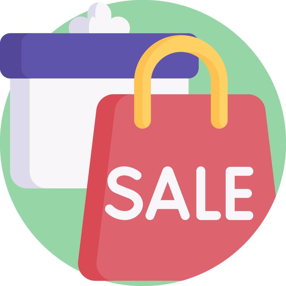 A sale sign with a shopping bag and a container vector