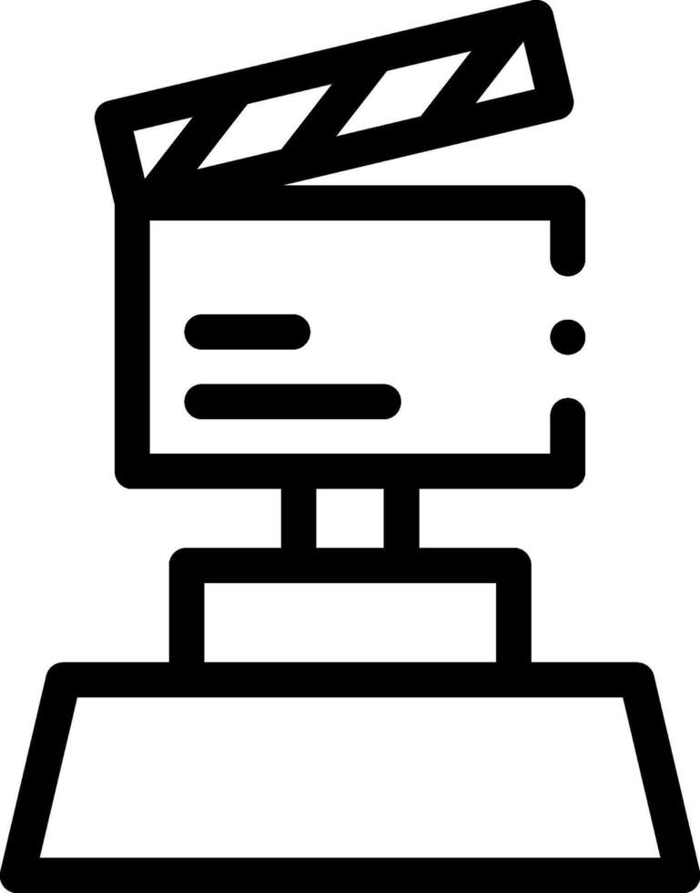 A black and white image of a movie clapperboard vector