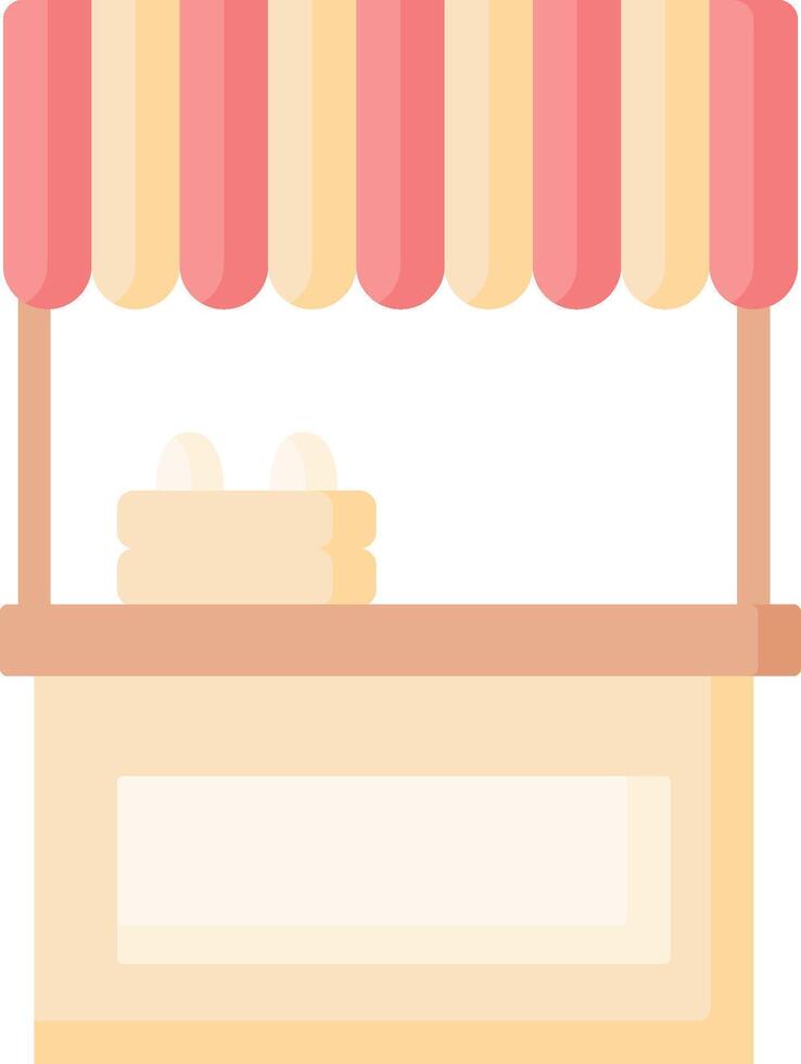 A food stand with a red and yellow awning vector