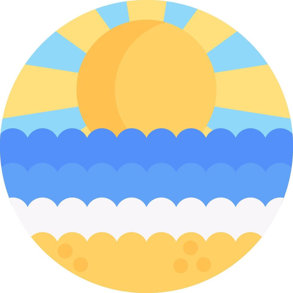 A sun and waves in a circle vector