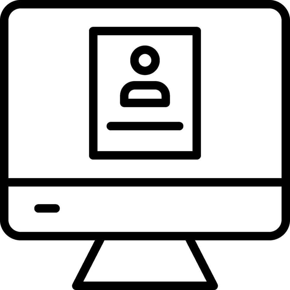 A computer monitor with a person on it vector