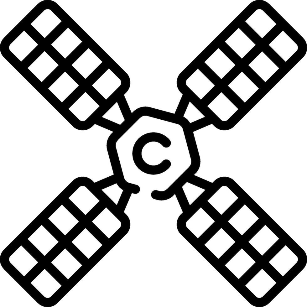 A black and white image of a satellite vector