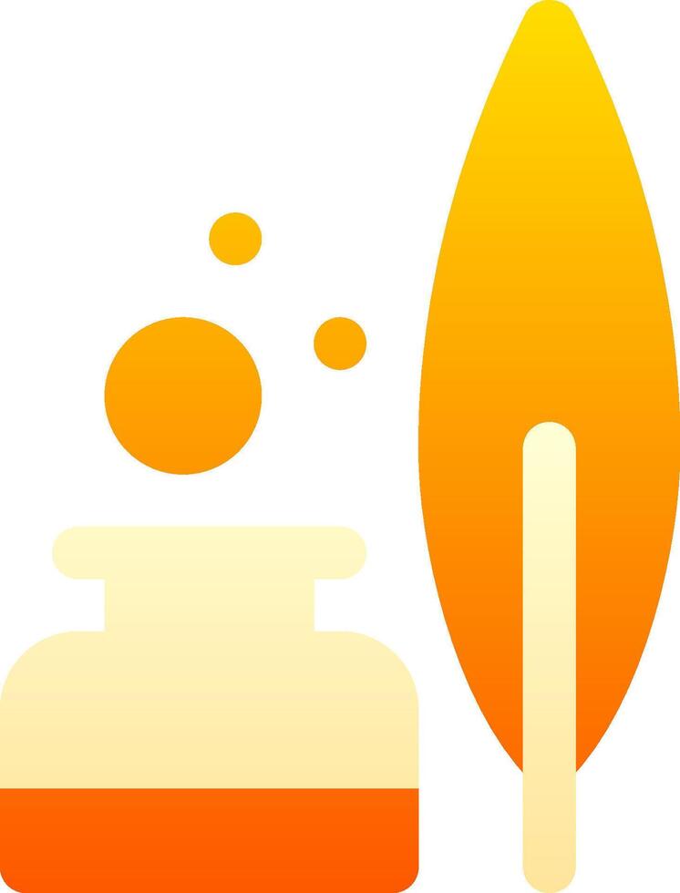 A yellow and orange paintbrush and a bottle vector