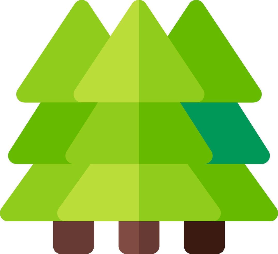 Three green trees on a white background vector