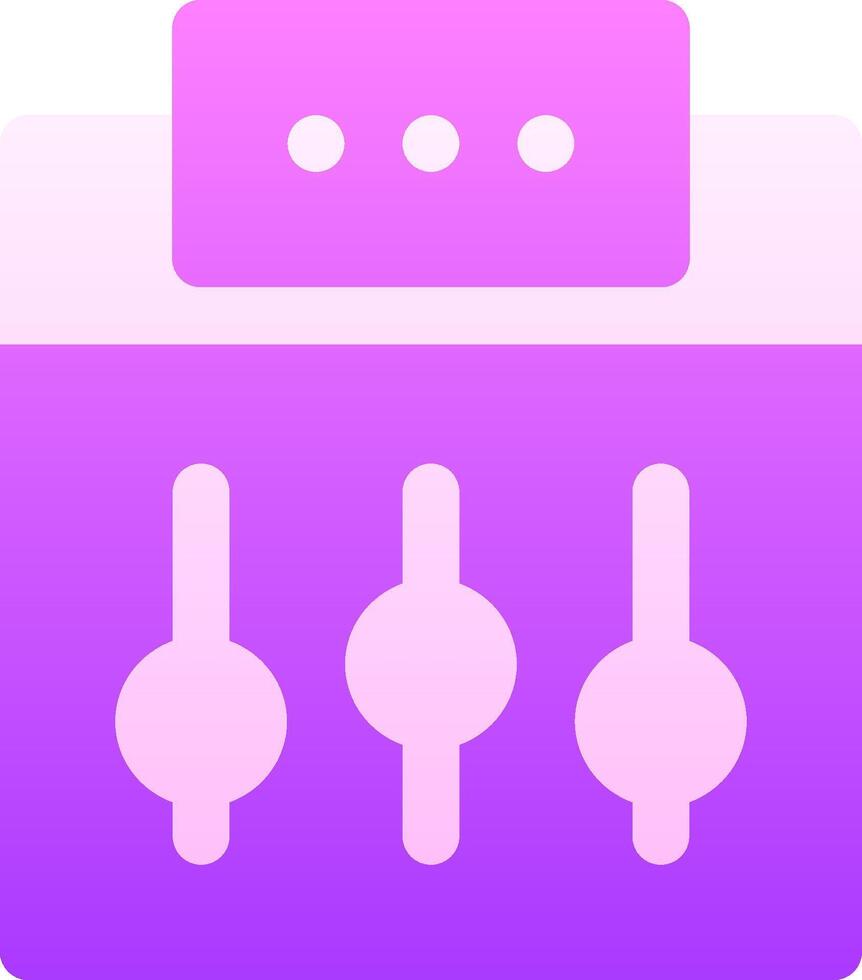 A purple and white icon with four knobs vector