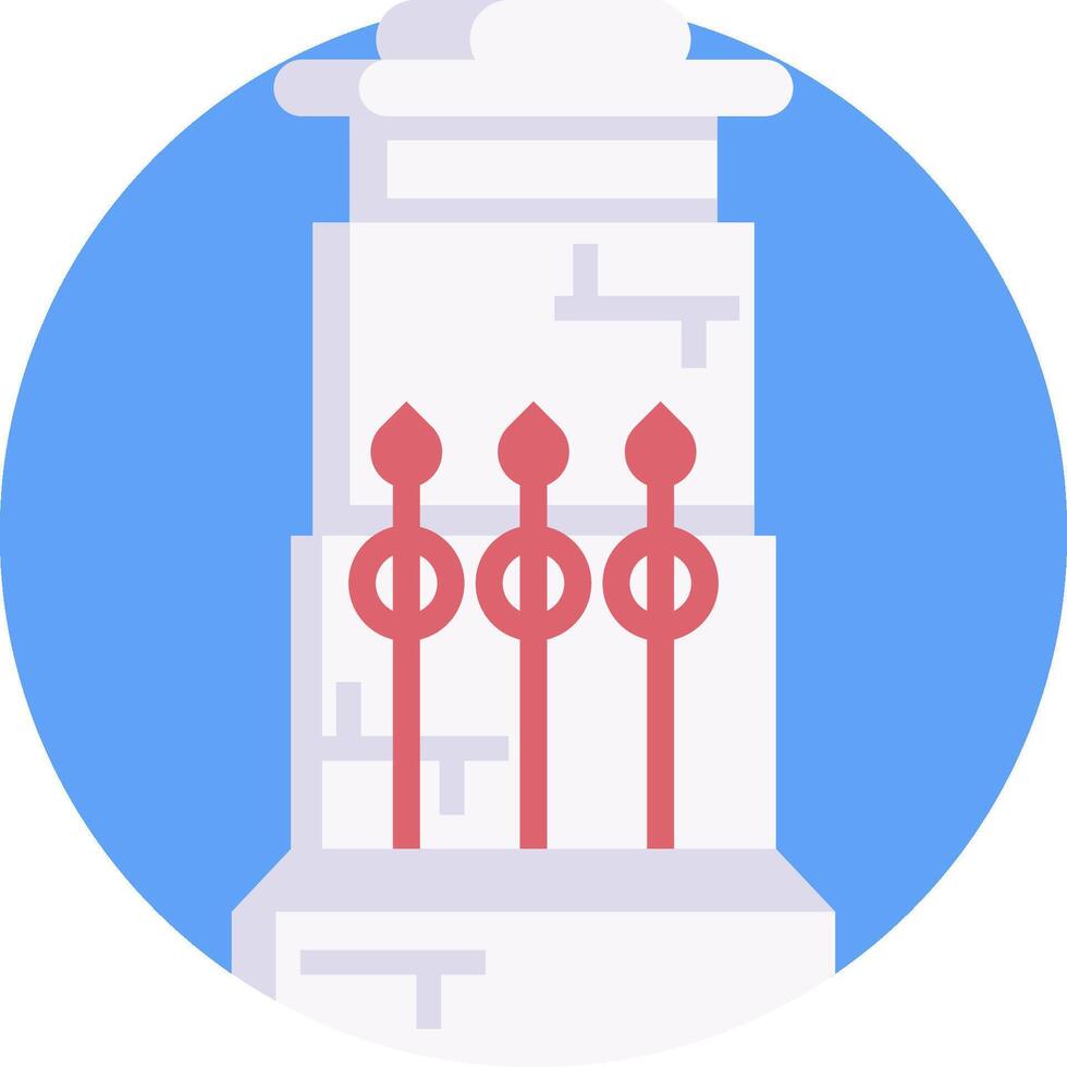 A tower with four red arrows on it vector
