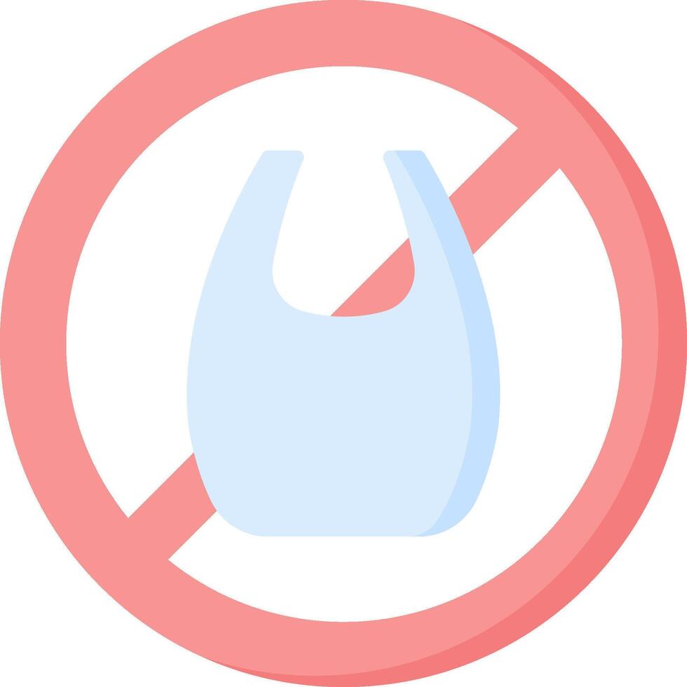 No plastic bag icon vector