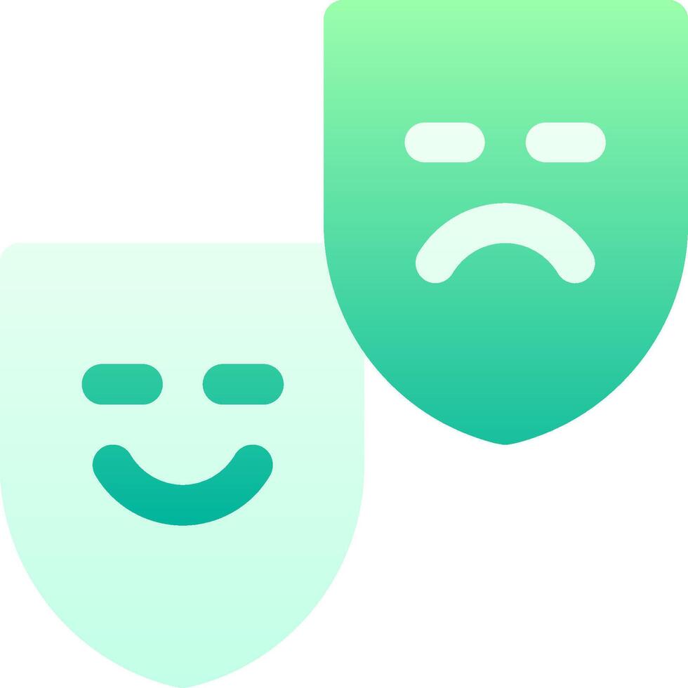 Two masks with sad faces on them vector