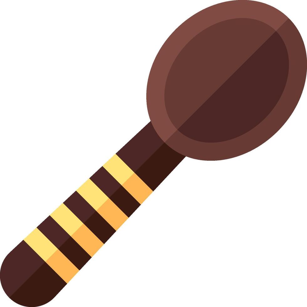 A wooden spoon with a striped handle vector