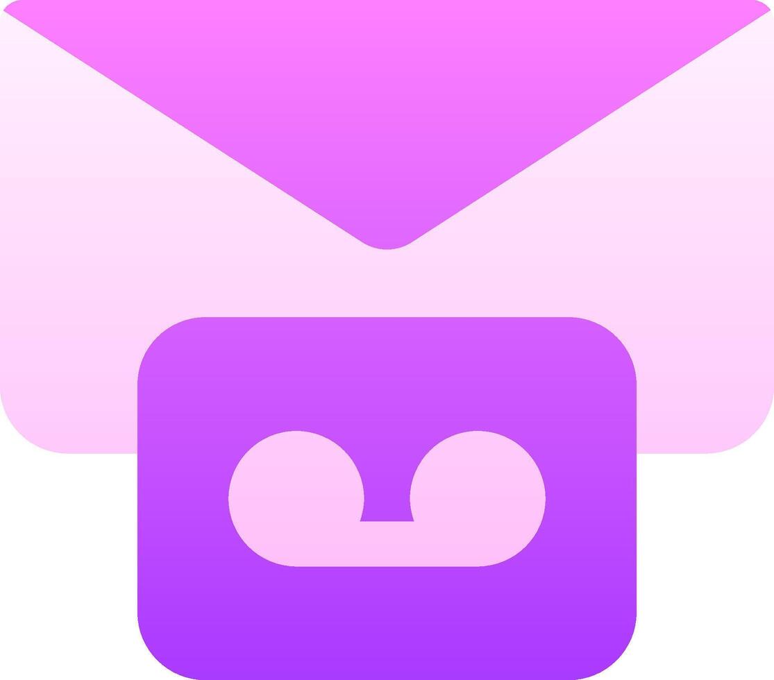 An email icon with a purple envelope vector