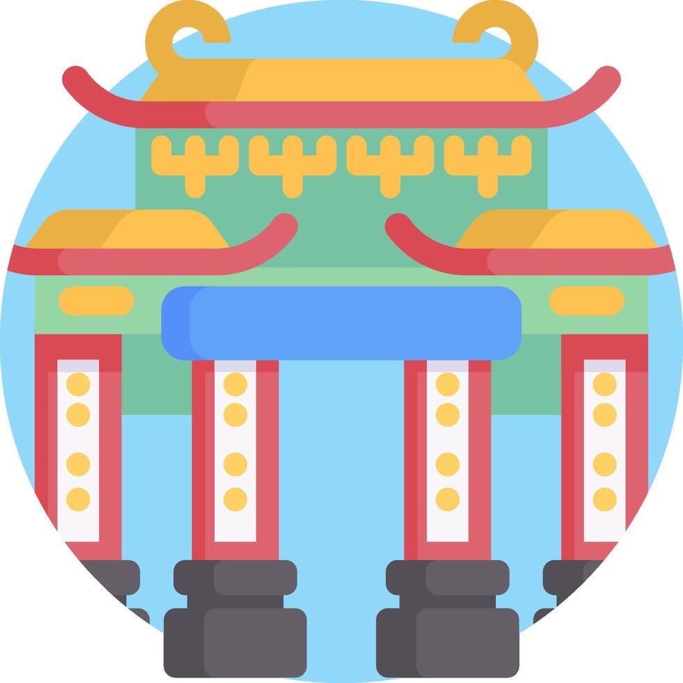 Chinese temple icon vector