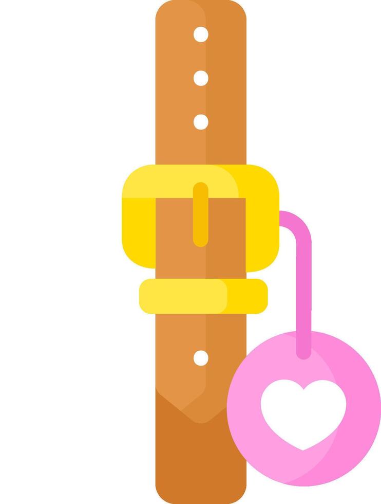 A watch with a heart and a pink tag vector