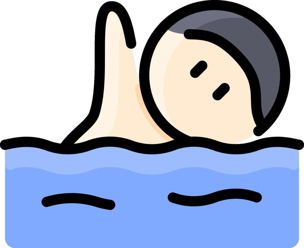 A cartoon man swimming in the water vector