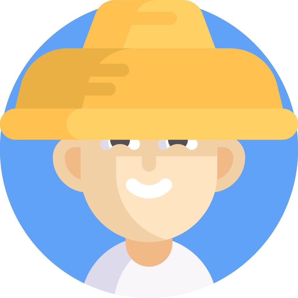 A man wearing a straw hat vector