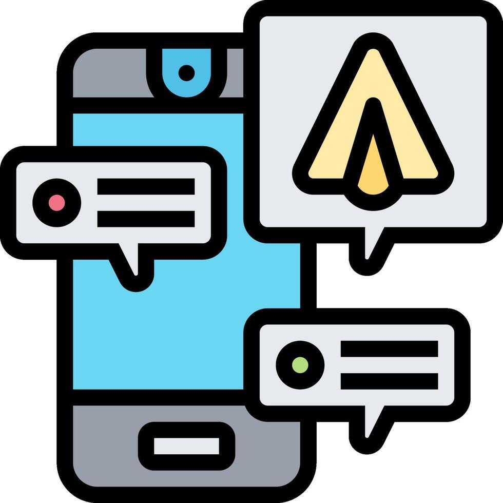 A smartphone with a chat bubble and a speech bubble vector
