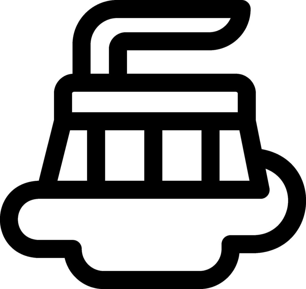 A black and white icon of a toilet vector