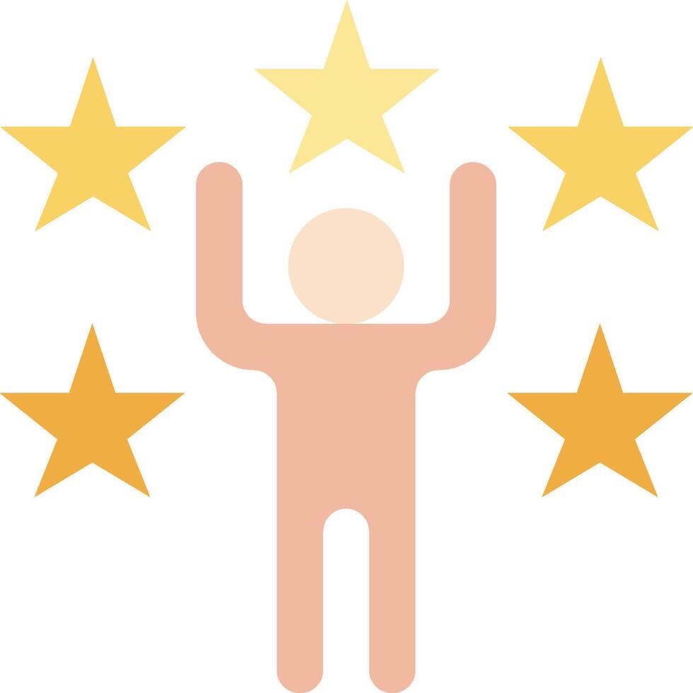 A person with five stars around him vector
