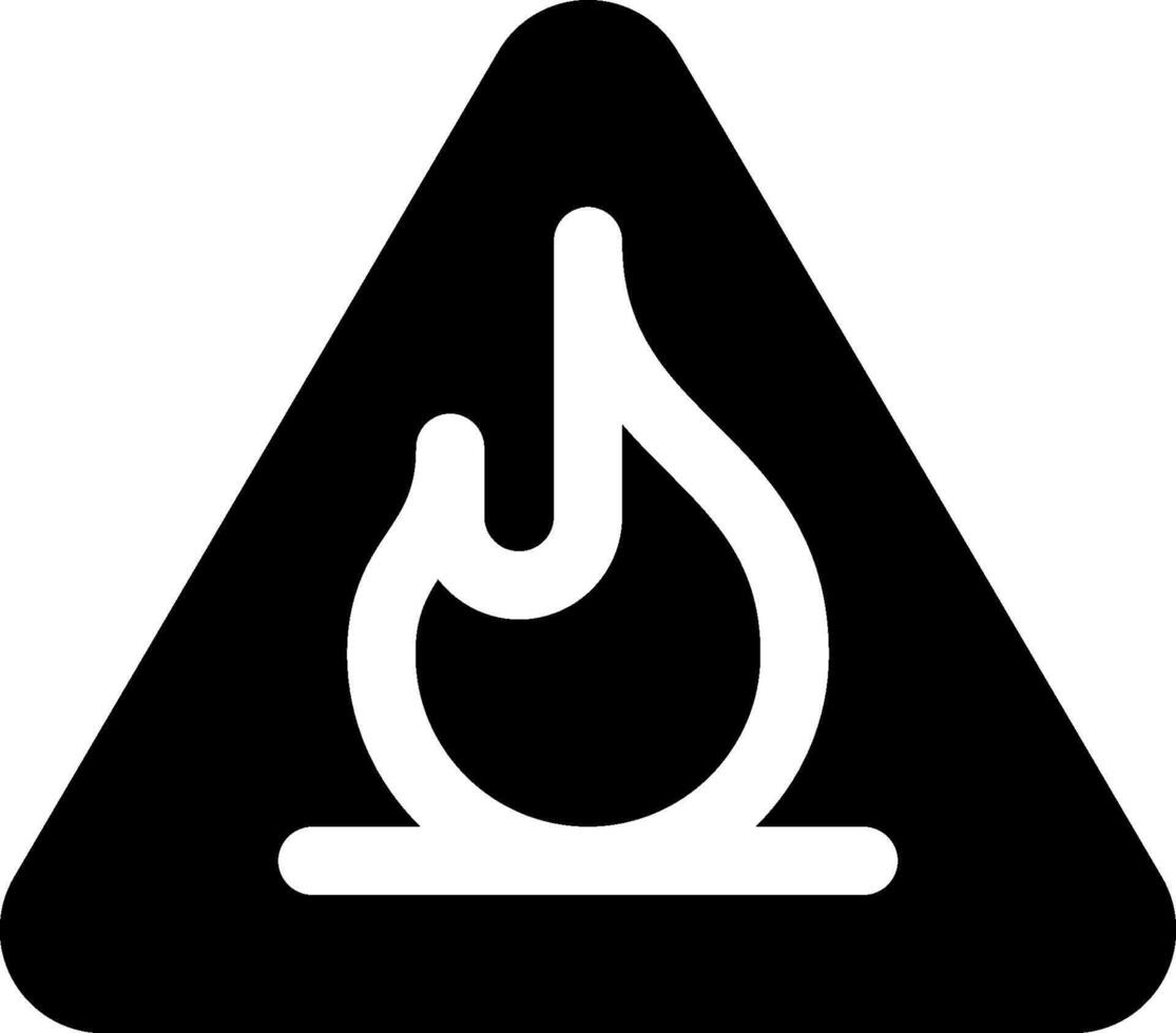 A black and white symbol of a flame vector