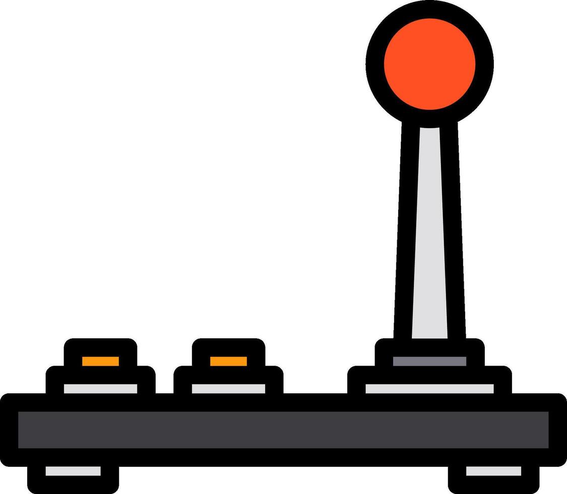 A joystick with a red button on it vector