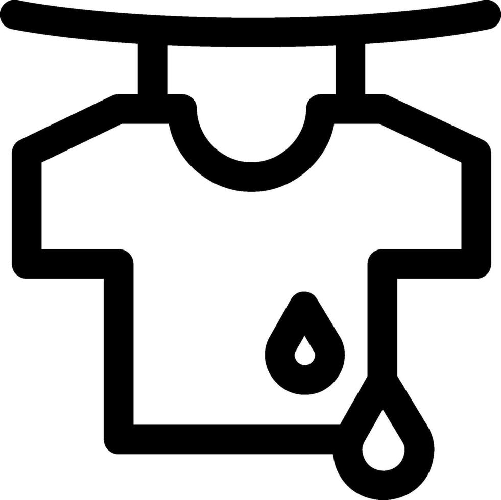 A shirt hanging on a clothesline with a drop of water vector