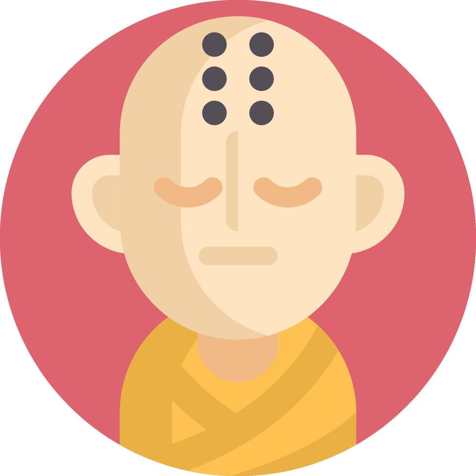 A buddhist monk with a small dot on his forehead vector
