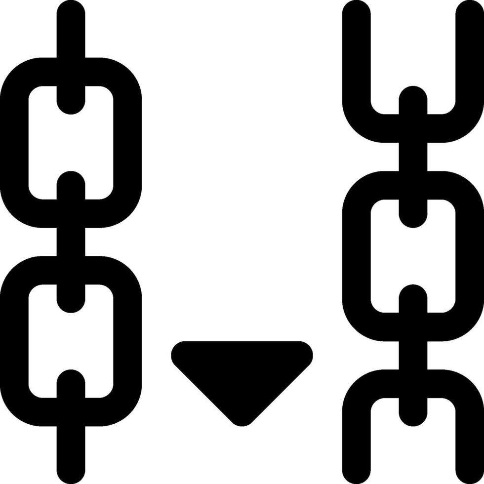 A black and white image of a chain with a symbol vector