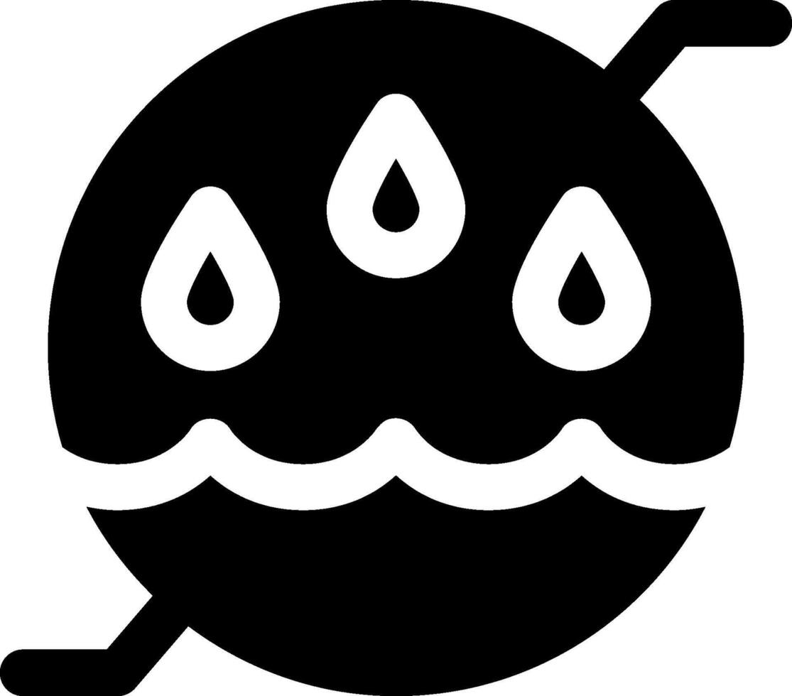 A black and white icon of a water drop vector