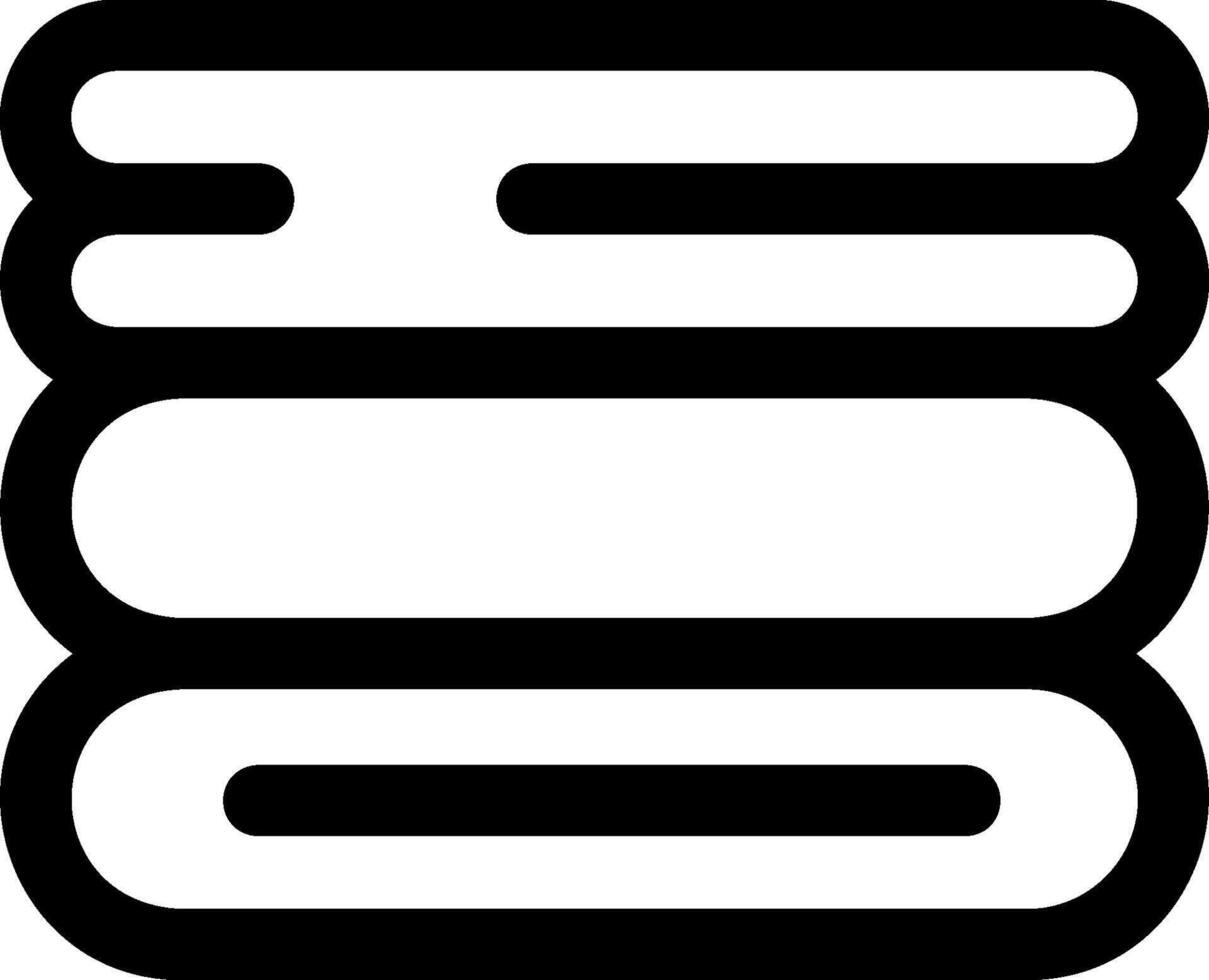 A black and white icon of a stack of books vector