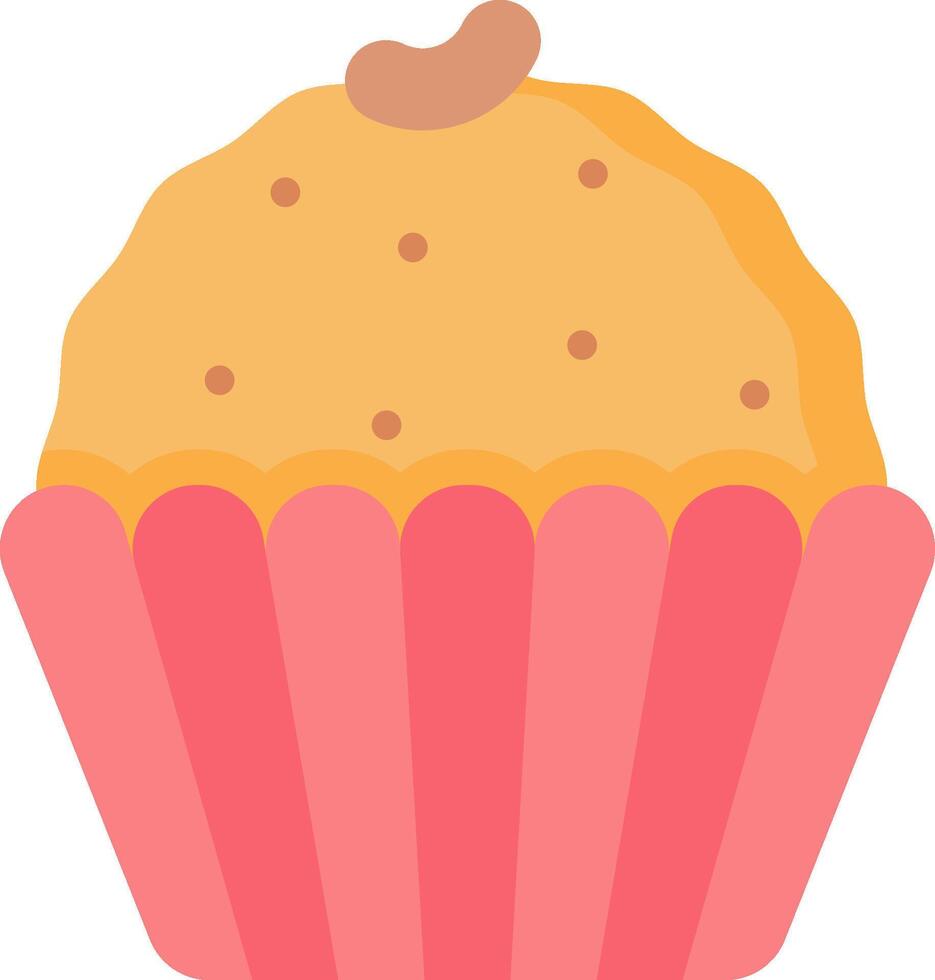 A cupcake with a yellow icing on top vector