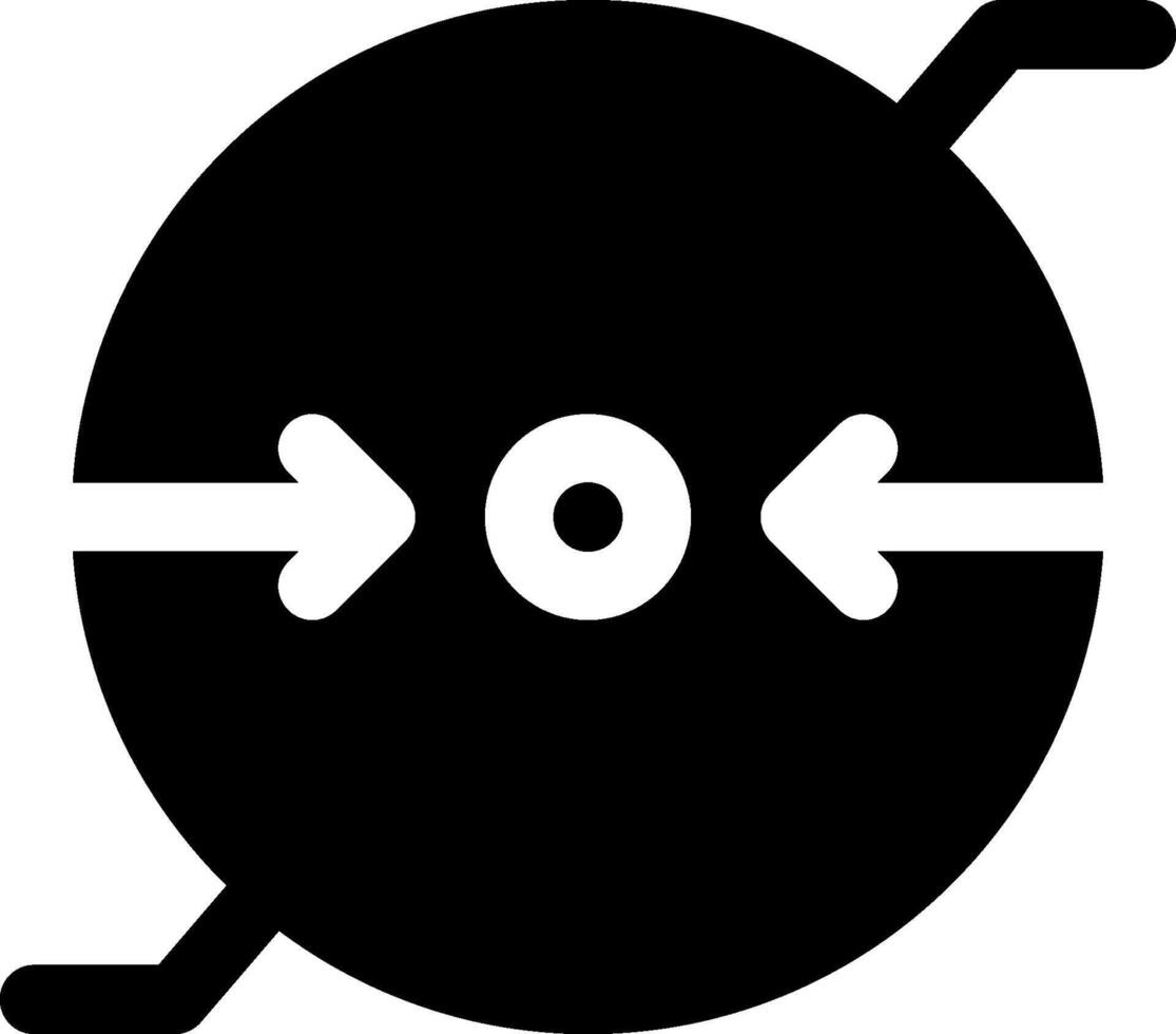 A black and white icon of a wheel vector