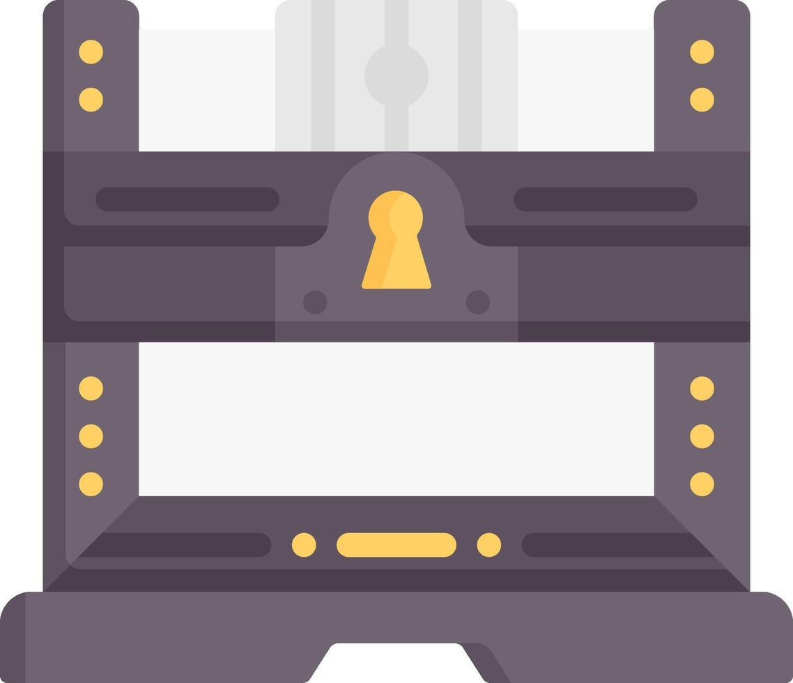 A computer with a lock on it vector