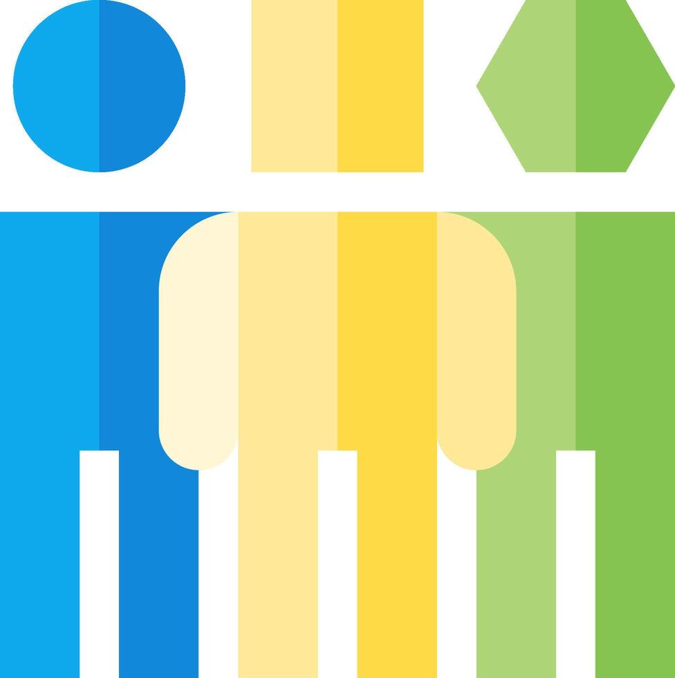 A group of people with different colors vector