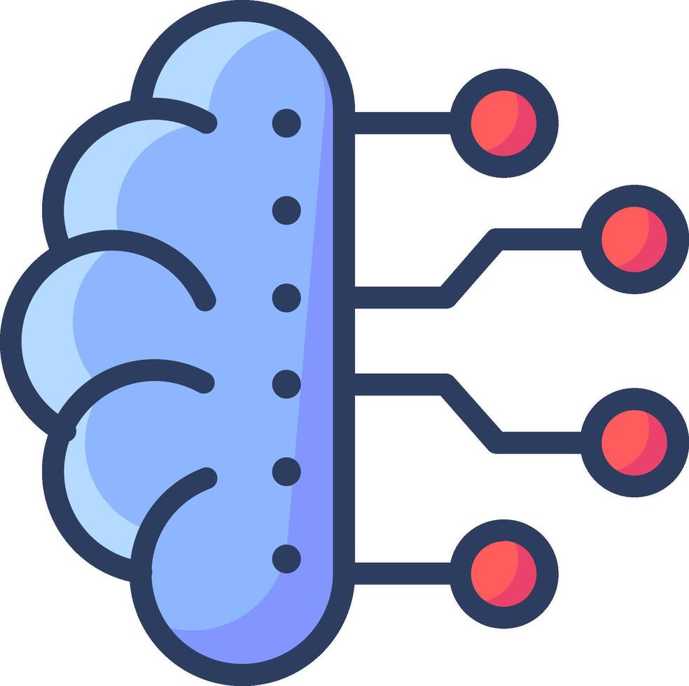 A brain with red dots on it vector