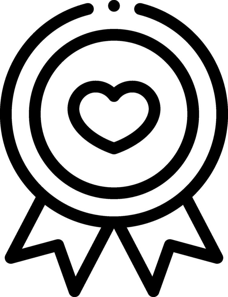 A black and white icon of a heart with a ribbon vector