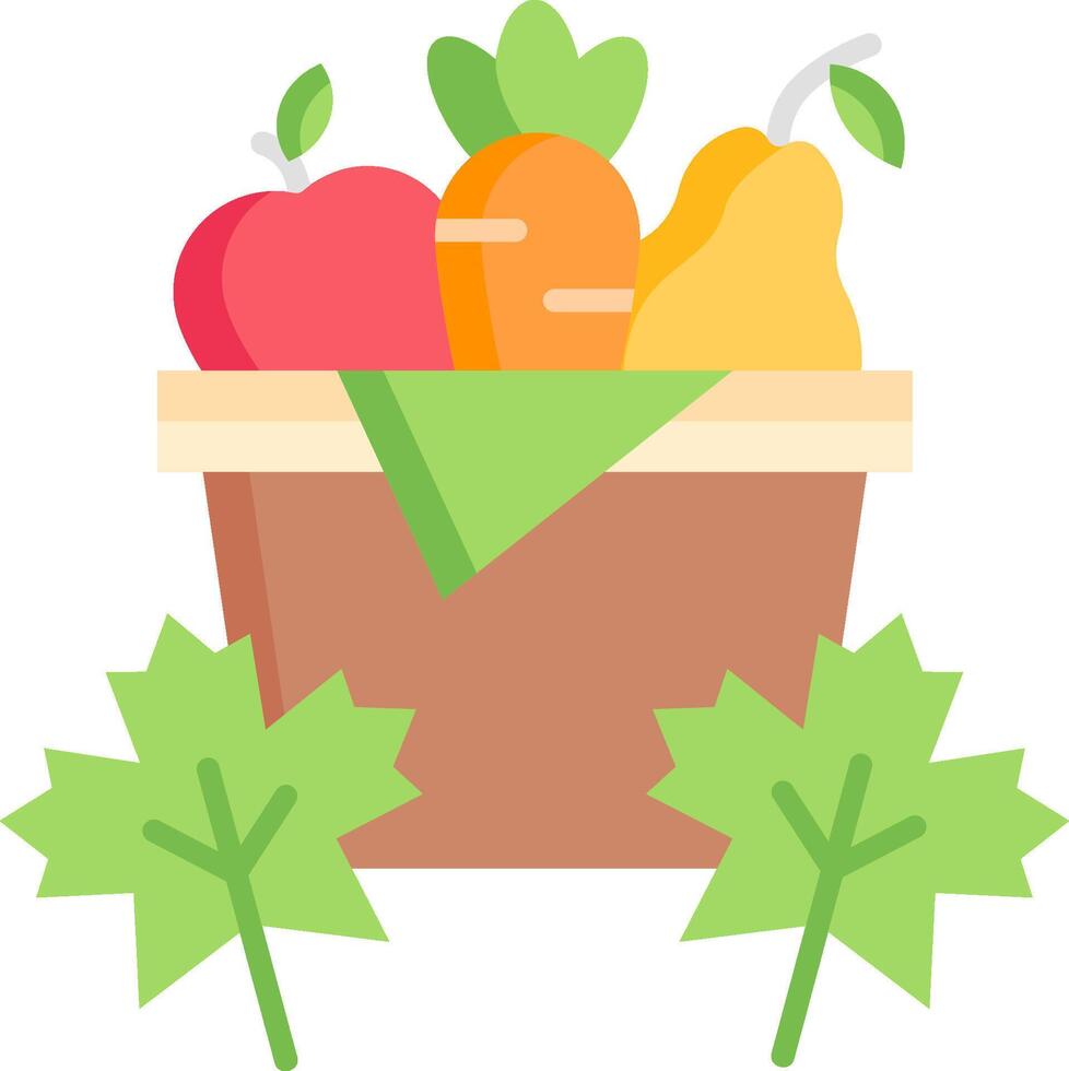 A basket full of fruit and vegetables vector