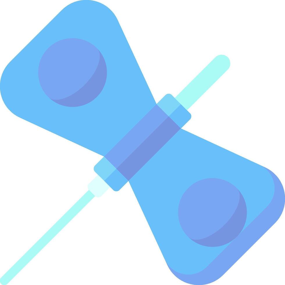 A blue butterfly with two wings and a handle vector