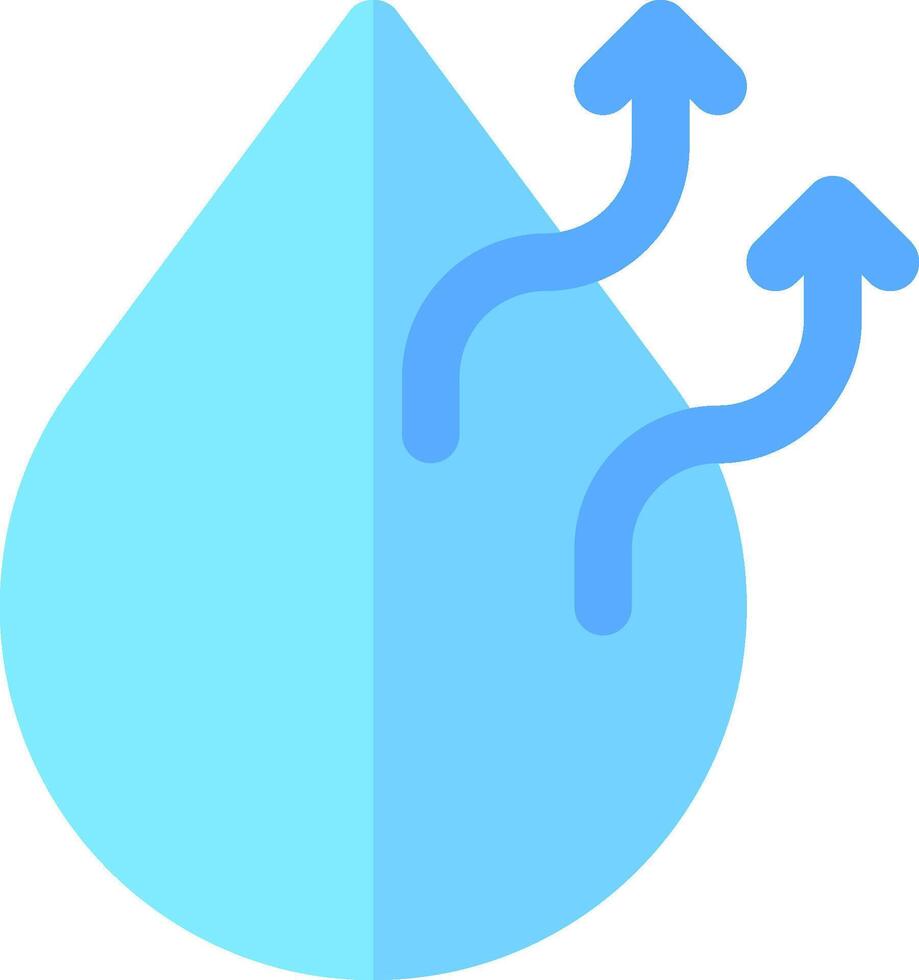 A blue drop with two arrows coming out of it vector