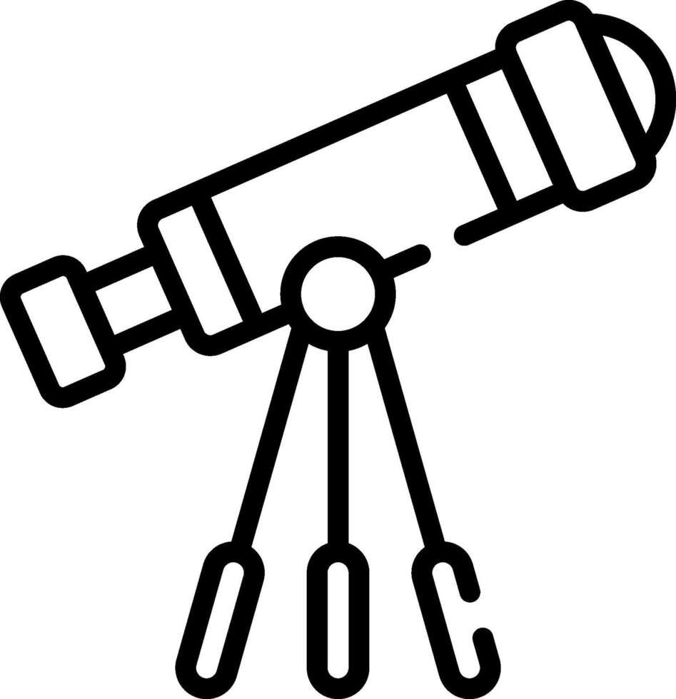 A black and white drawing of a telescope vector