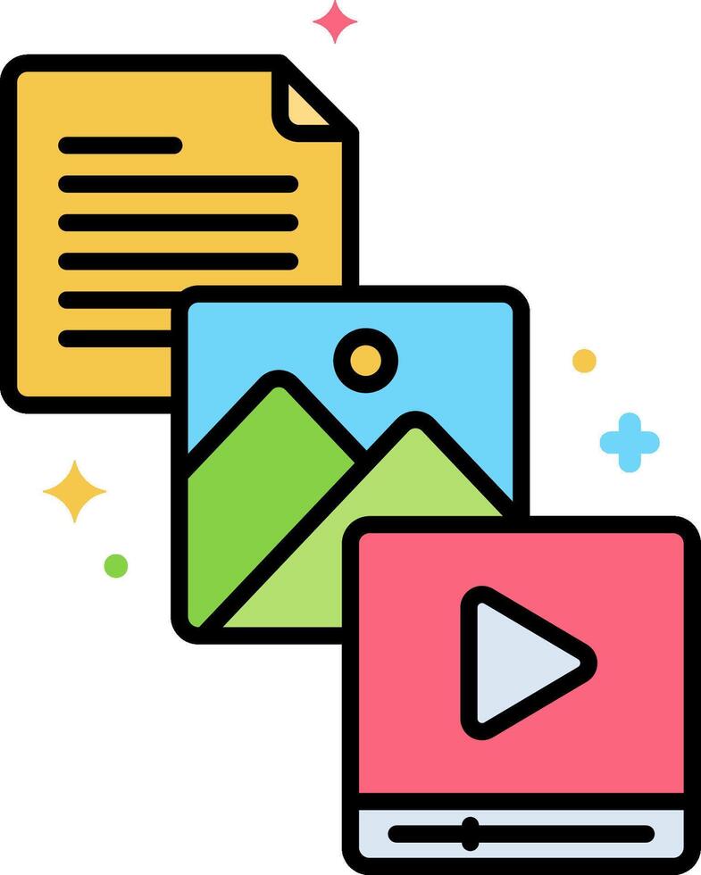 A player, a file, and a folder vector