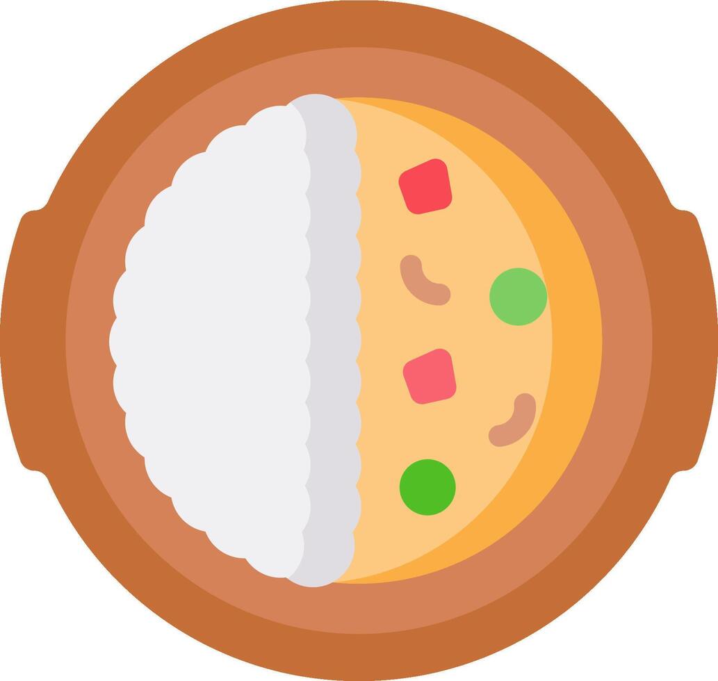 An icon of a plate with rice and meat vector